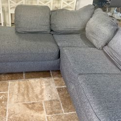 Grey Couch Sectional 112” X 84”