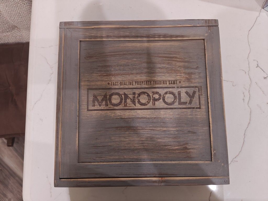 Monopoly Rustic Wooden Board Game