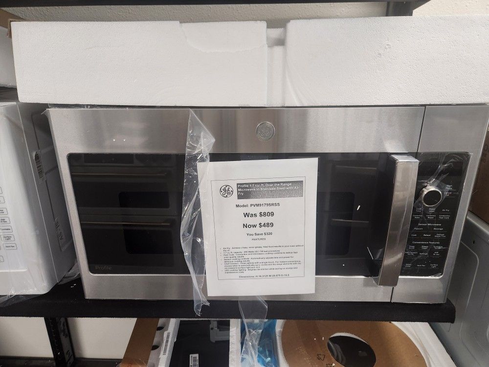 Profile 1.7 cu. ft. Over the Range Microwave in Stainless Steel with Air Fry