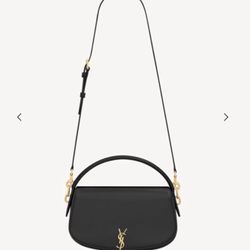 YSL Saint Laurent Voltaire Top Handle Shoulder Crossbody Black Leather Bag