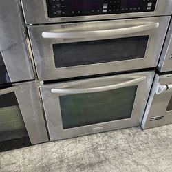 Kitchen Aid 30” Microwave Oven Combo In Stainless Steel Used