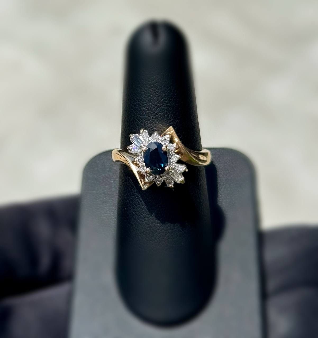 Jewelry 14k solid yellow sapphire 0.50CT ring natural diamonds 0.30CTW size 8.25