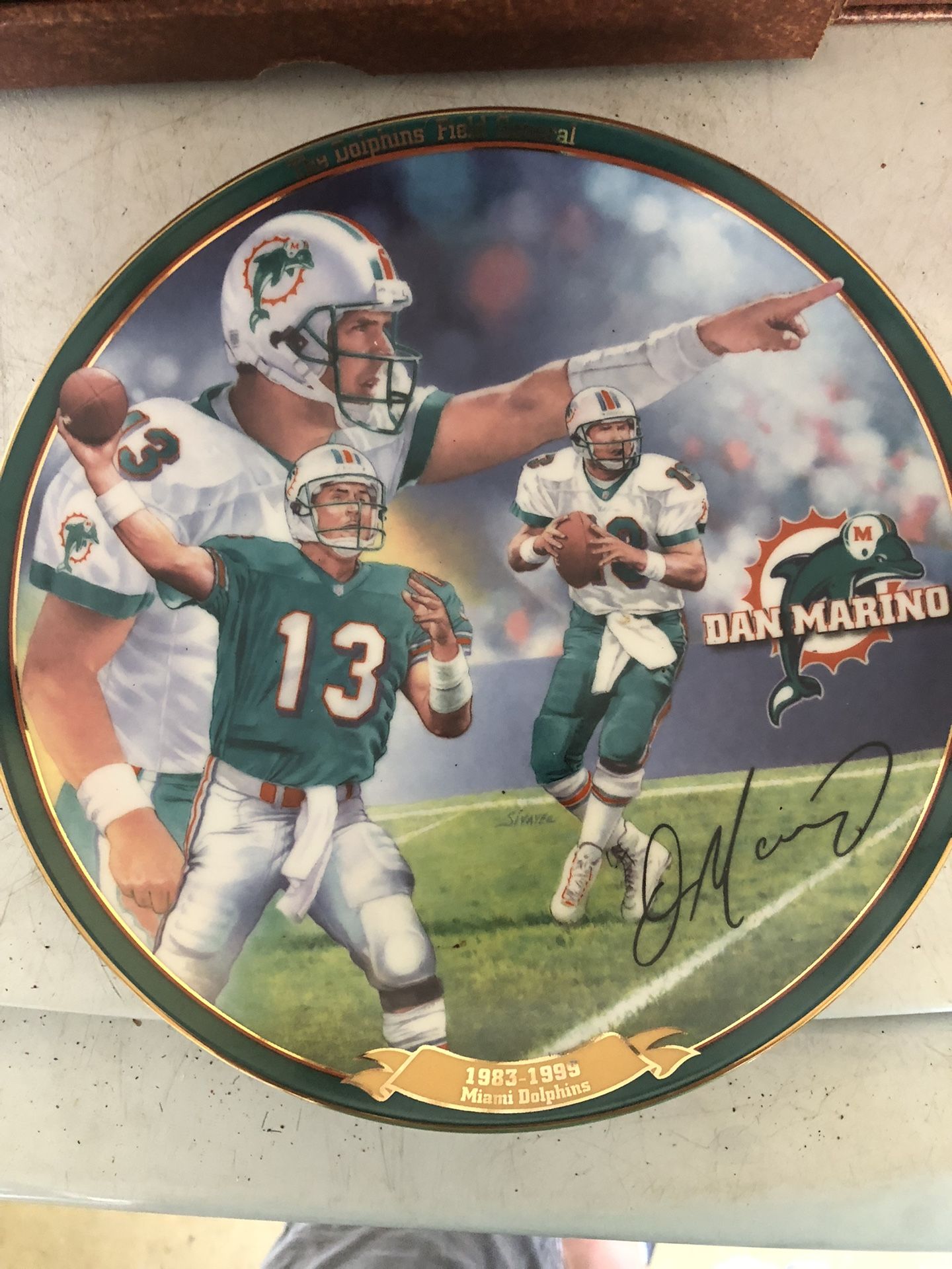 Dan Marino Dolphins Field General Porcelain Plate