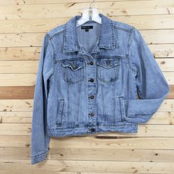 STS BLUE Light Wash Colbey Fitted 100% Cotton Denim Jean Women Jacket size M