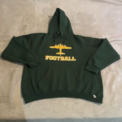Vintage Russell Athletic Hoodie Men XL Green Football Pullover Sweater Workout