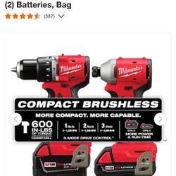 18 Volt Milwaukee Twin Power Drill Set