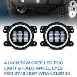 Fog Lights 4 Inch Halo Angel Eye Led