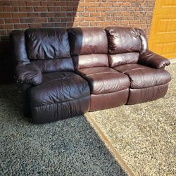 Free Brown couch recliners on each end