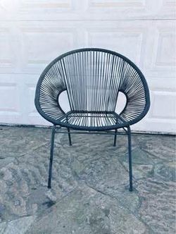 New Single Black Outdoor Faux Rattan Club Chair