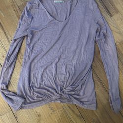 Pink long sleeve top with twist detail size small 