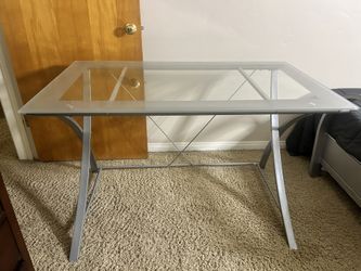 Glass Metal Desk 