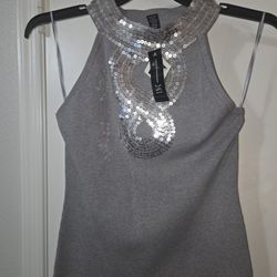 INC . NEW SEQUIN TOP SIZE LARGE 