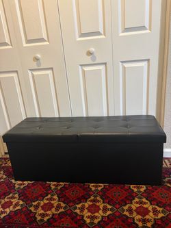 Black Foldable Storage Bench