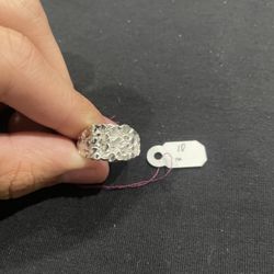 925 Silver Nugget Ring With Diamond Cut