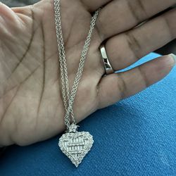 Sterling Silver And Cz Heart Pendant