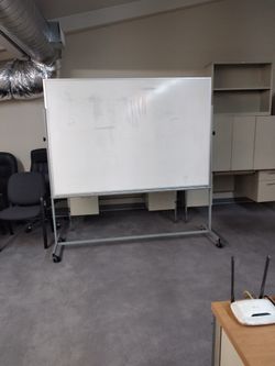 Rolling Whiteboard 6 x 6 ft