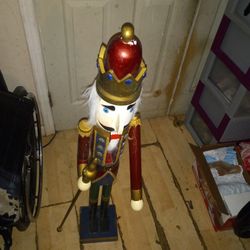 Tall Wooden Soldier With Baton 