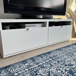 IKEA White TV Stand | Storage w 2 Drawers
