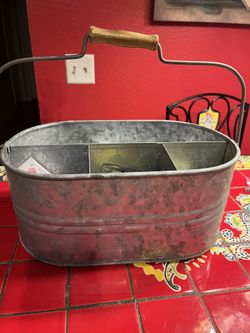 Farm House Galvanized Caddie