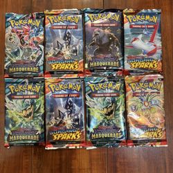 Pokemon Twilight Masquerade & Surging Sparks Mixed Booster Pack Lot of 8! New!