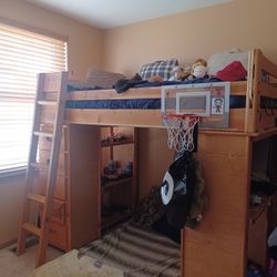 Bunkbed With Desk And Shelf 