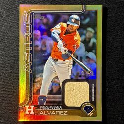Yordan Alvarez 2025 Topps Series 1 #244 Real One Relic Gold Foil /50