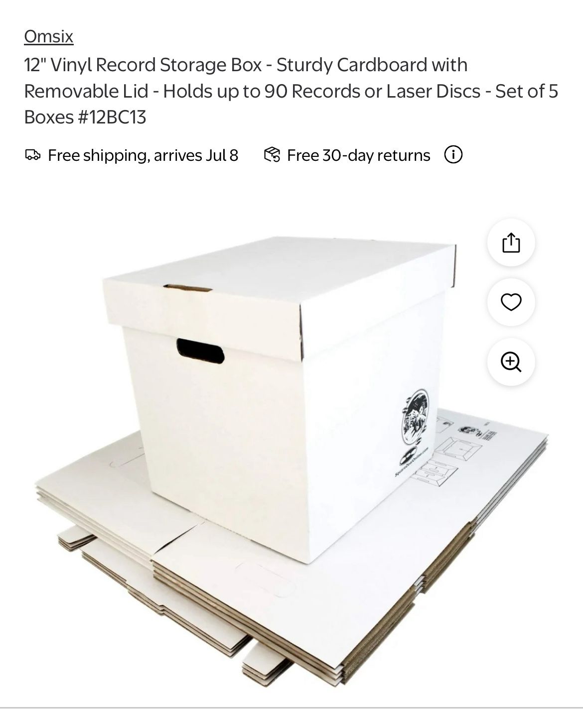 12” Sturdy Vinyl Record/Album Storage Boxes
