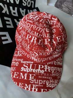 Supreme Logo Pattern 6-Panel Dark Red *In Hand*
