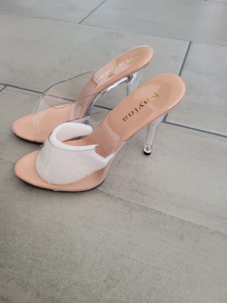Clear Heels/Mules Never Worn