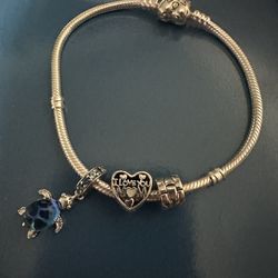 Pandora Charm bracelet **mom**  Includes Charms 