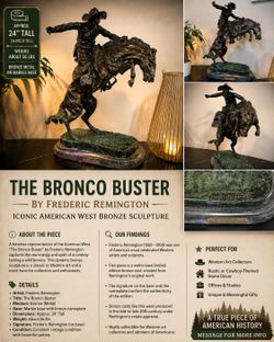 replica of Frederic Remington's iconic 1895 bronze sculpture, "The Bronco Buster".