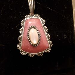 Rhodochrosite Pendant Pink Mother Of Pearl