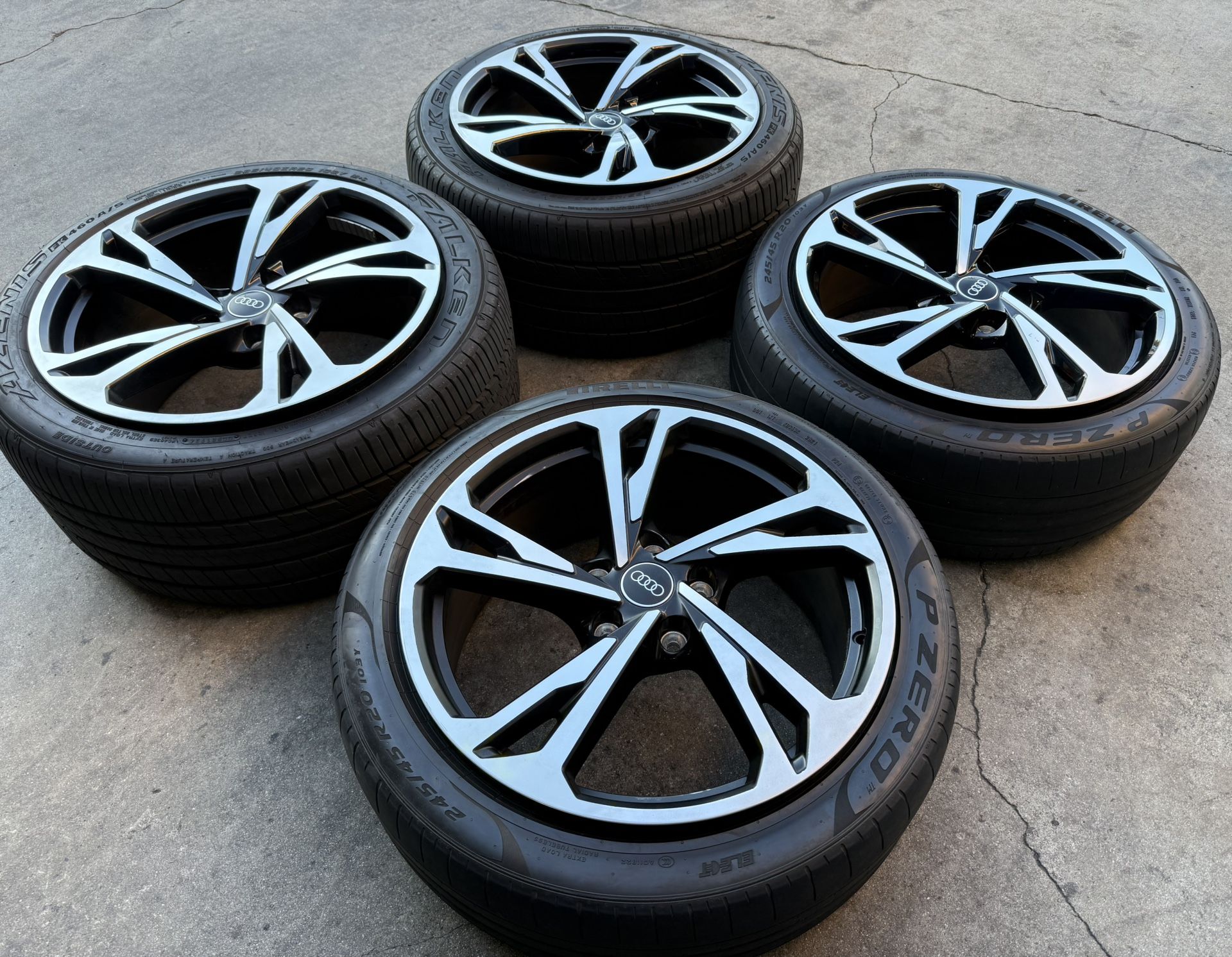 20” Audi Etron GT OEM Factory Black Machine Wheels Tires