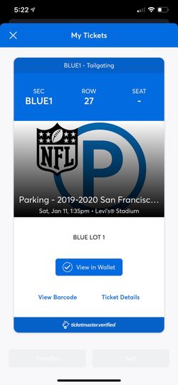 Parking pass for 49ers vs vikings