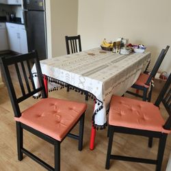 Dining Chairs, Fan and Side Table
