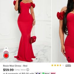 FASHION NOVA FORMAL RED DRESS LARGE