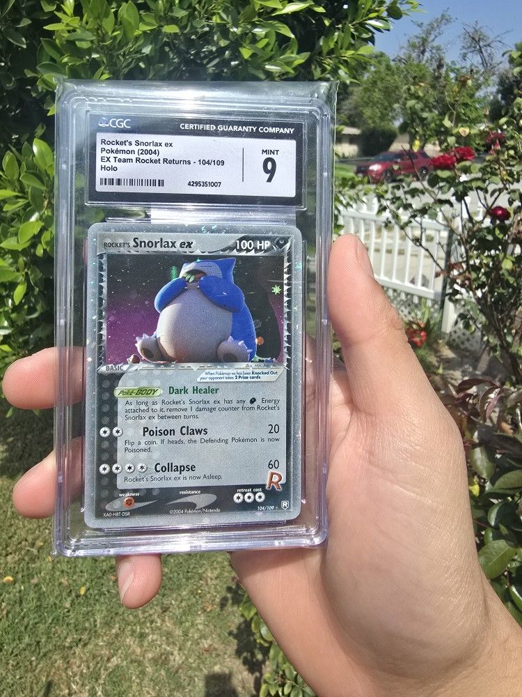 Pokémon Rocket's Snorlax EX TTR 104/109 CGC 9