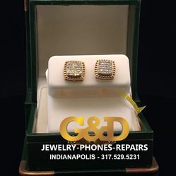 “10K Gold with Natural Diamond Earrings”
