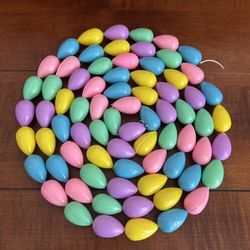 Vintage Easter Egg Plastic Garland Decoration - just over 7.5’ long 