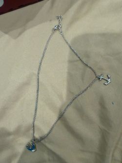 Silver Tone Necklace Sparrow And Anchor Pendant Sea Life Sailor