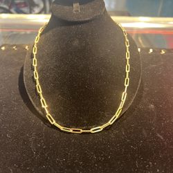 14k 10.3 Grms Yellow Gold PaperClip Chain