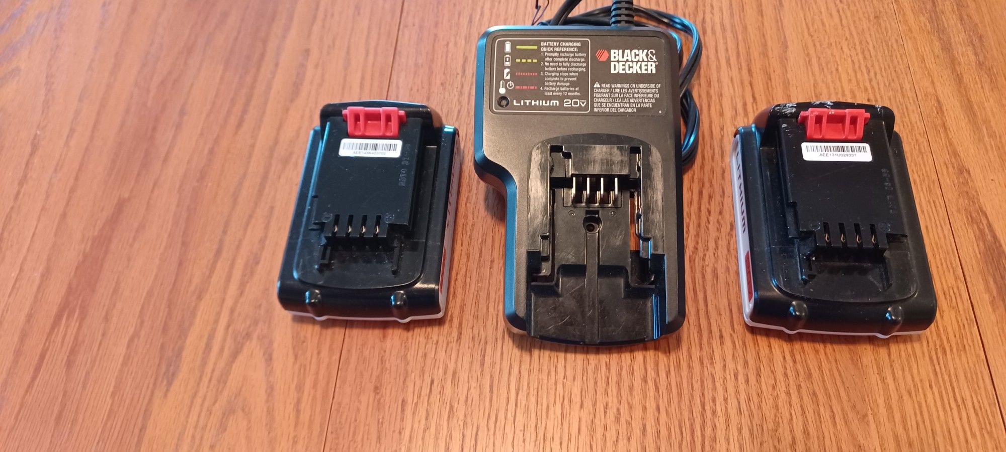 Black & Decker 20 Volt Batteries And Charger