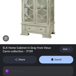 GREY SAGE CURIO CABINET ,/SYCHELLES CRADENZA 