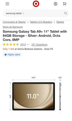 Samsung a9 plus tablet 11inches. 64 gb.