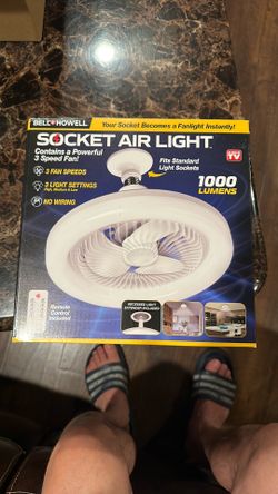 Bell+Howell SocketAir Wireless Ceiling Fan Light with Remote Control