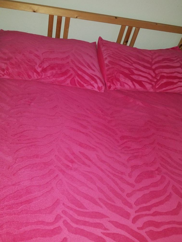 Bed and mattress and comforter/2 pillowcase