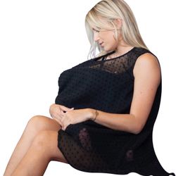 Brandnew EMMA MOE Premium Nursing Cover - Fashion and Trendy Breastfeeding Cover with Unique and Original Design - Black Evening 