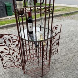 Vintage Wrought Iron Wine Rack 