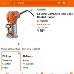 Like New RidGid Router set w/  bag