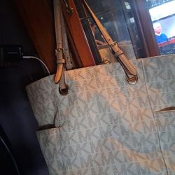 White Beige Mk Purse
